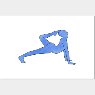 Watercolor Yoga Pose Posters and Art